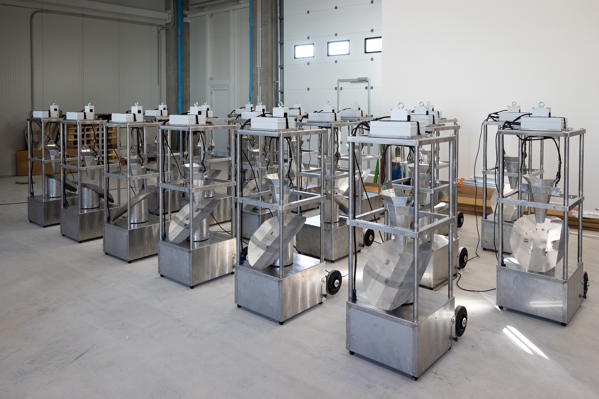 Multiple BAT 1 Sorting Machines assembled in warehouse | Poultryscales.com